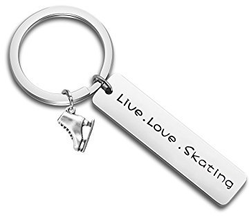 FEELMEM Eiskunstlauf-Geschenk Eiskunstlauf-Geschenk für Eiskunstlauf-Liebhaber, Trainer, Eiskunstlauf-Enthusiasten, Skater-Schmuck, S, Edelstahl,