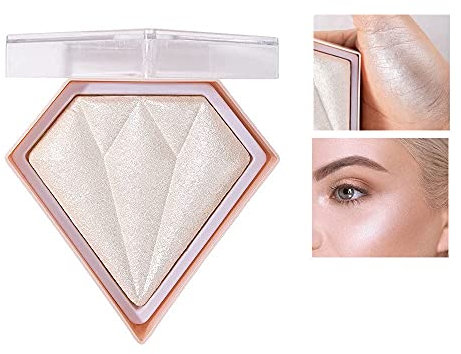 5 Couleur Diamond Highlighter Palette, Mettre en valeur, Trim & Rougir 3 Utilisations Poudre de Lueur, Brillant Bronzer Highlighter, Imperméable Longue Tenue Highlighter (Blanc perle)