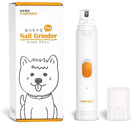URBANER USB Charging Dog Nail Grinder, Electric Pet Nail Trimmer for Painless Paws Grooming, Powerful Clipping Tool for Large & Small Dogs, White, MB-011UK
