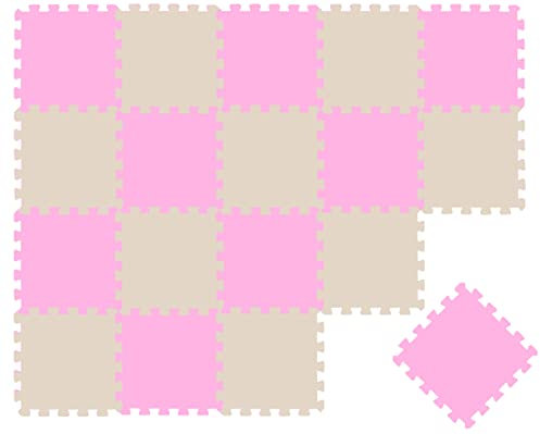 LittleTom 18 Teile Spielmatte Baby Puzzlematte ab Null - 30 x 30 cm Krabbelmatte Bodenmatte Kinder - Puzzle Teppich Kinderzimmer Matte - Outdoor Bodenschutzmatte Spielteppich Eva Schaumstoff Isomatte