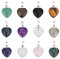 SUPERFINDINGS 12 Stück 12 Stile Herz Messing Edelstein Anhänger Naturkristall Stein Charms Mit Platin Messing Schleifen Herzform Quarzstein Für DIY Schmuckherstellung