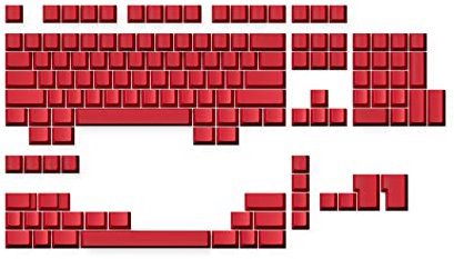 Ranked Leeres Premium-Tastenkappen-Set | 1,4 mm Dickes PBT | Cherry-Profil für Mechanische Tastatur (Rot, 139 Tasten)