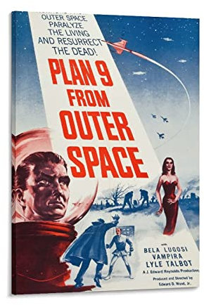 Filmposter Plan 9 From Outer Space Classic Movie Poster and Wall Art Picture Print Modern Family Bedroom Decor Poster 20 x 30 cm