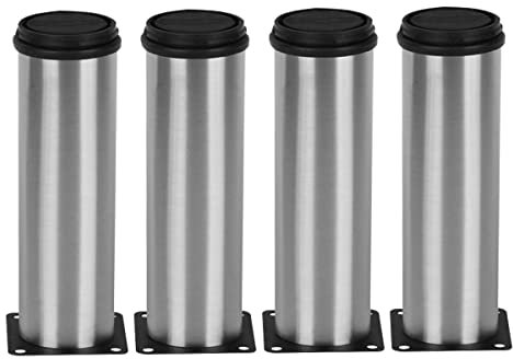 WANGCL Edelstahl-Möbelfüße mit Befestigungsschrauben für Kleiderschrank, Couchtisch, Bett, Beine, Küchenschrank, Sofa, 50 x 120 mm, 4 Stück