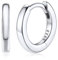 Silvora Kleine Creolen 925 Silber Damen 8mm Mini Hoop Ohrringe 925 Silber Stapelbare Huggie Kreolen Ohrstecker Glänzende Kleine Creolen Kreis Hypoallergen Ohrschmuck für Weihnachten Geburtstag