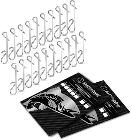 NEU AMZfishing® 20x Knotenlosverbinder Angeln Größe S-XXL | Knotenlos Schnurverbinder | Schnurverbinder | Angelzubehör | No Knot Connector | Knotenbinder | Angeln Wirbel (40, M)