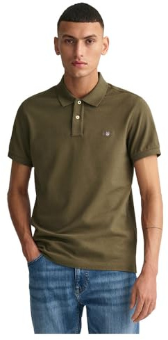 GANT Herren Slim Shield Pique Polohemd, Juniper Green, M EU