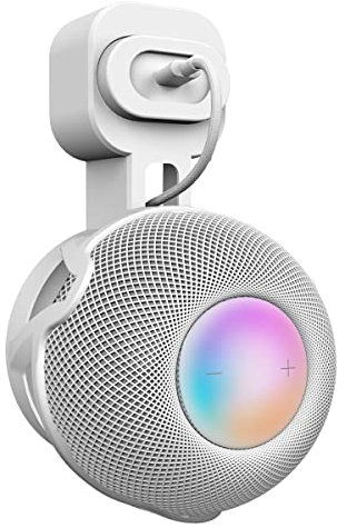 homepod Mini Halterung, Wandhalterung für HomePod Mini Halterung Wand Ständer Halter, Kabelmanagement Platzsparend Steckdosen Wandhalterung für Homepod Mini Sprachassistent- Elegantes Weiß