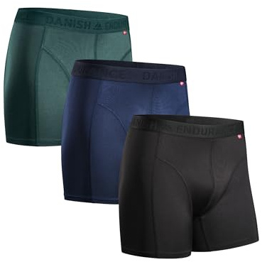 DANISH ENDURANCE 3er Pack Sport Boxershorts Herren, Regulär oder Lang | Funktionsunterwäsche, Elastisch & Atmungsaktiv, Scheuerfrei für Training & Fitnessstudio, Regulär oder Lang