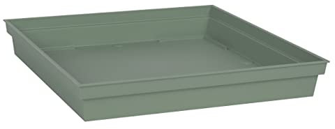 EDA Toscana - Platillo cuadrado de 32,6 cm para macetas cuadradas Toscana ref. 13627-13628 - 13635 y 13639-32,6 x 32,6 x 4,9 cm, verde laurel