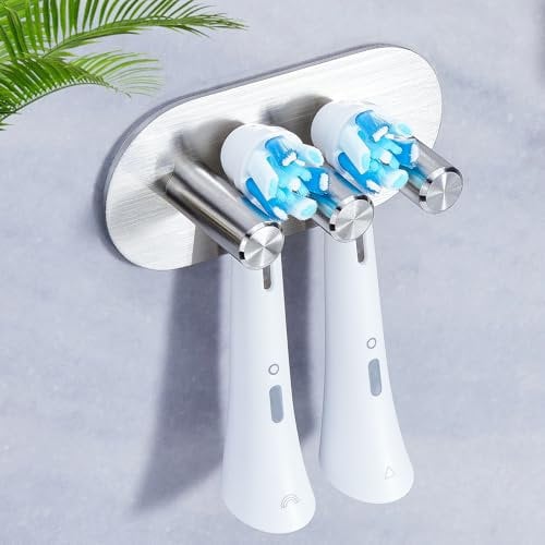 WAYASI Zahnbürstenhalter Wand Ohne Bohren Elektrische Zahnbürste Halter, Wandhalterung Zahnbürsten Halterung, Edelstahl Aufsteckbürsten Halter, Badezimmer Aufbewahrung Zahnbürstenkopf Halter