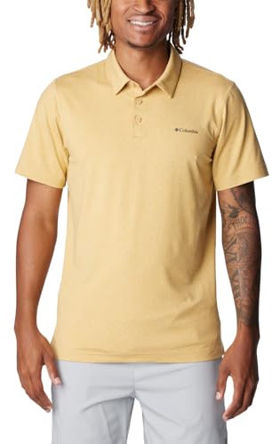 Columbia Men's Polo Shirts, Light Camel Heather, Large