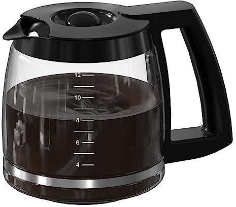Reemplazo de Jarra para Cafetera de 12 Tazas Compatible con los Modelos de Cafetera Cuisinart CHW-12, CHW-12P1, DCC-1100BK, DCC-1200, DCC-2650, DGB-550BK, DGB-550BK1 DGB-625BC y SS-12, DCC-1200PRC