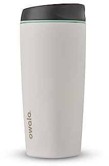 Owala SmoothSip Isolierter Edelstahl-Kaffeebecher, wiederverwendbare Eiskaffeetasse, Reisebecher, BPA-frei, 600 ml, Weiß (Cloudscape)