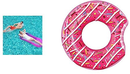 Bestway Luftmatratze, Hängematte, 160 x 84 cm, Sortiert & Schwimmring, Donut, 107 cm, Sortiert
