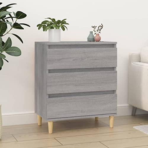 Tidyard Sideboard Beistellschrank Moderne Kommode Highboard Wohnzimmerschrank Aufbewahrungsschrank Mehrzweckschrank Standschrank Holz Schrank Grau Sonoma 60x35x70 cm Holzwerkstoff