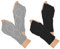 Fingerlose Handschuhe Damen 2 Paar, Moseem Handschuhe ohne Finger Winterhandschuhe, Klassische Strick Halb Handschuhe Armstulpen für Damen und Mädchen(Schwarz+Hellgrau)