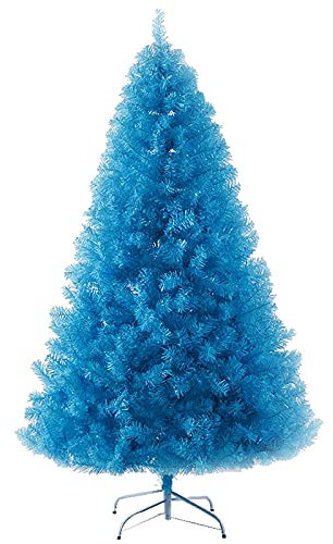 NAMUlA 8 Fuß glänzender Blauer Lametta-Weihnachtsbaum, aufklappbarer künstlicher Weihnachtsbaum mit Metallständer, Feiertagsdekoration, Weihnachtskiefer, künstliche Fichte für Zuhause, Büro, Hotel