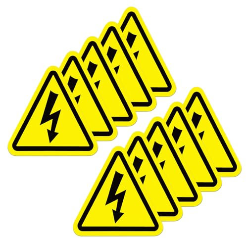 YIKIADA Lot de 10 autocollants pour risques électriques 10 x 10 cm