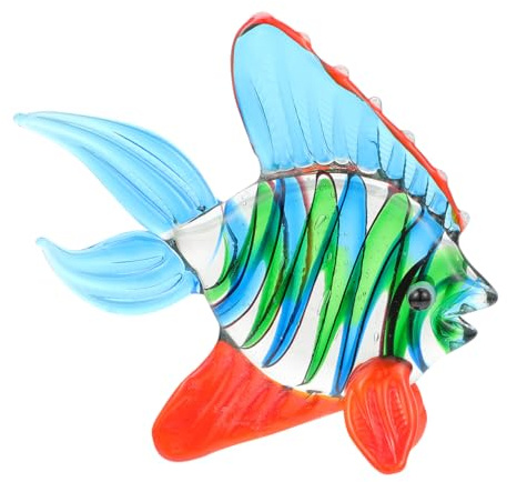 Amosfun Glasfisch Dekoration 3 Zoll Handgefertigte Glasfischfigur Aquarium Deko Tischverzierung FüR Wohnzimmer BüRo Meeresmotiv Haus Dekoration