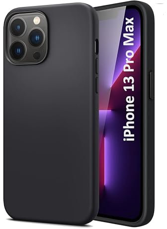 Liquid Silicone Case Compatible with iPhone 13 Pro Max (6.7 inch), Premium Silicone Case, Full Protection Cover –Black