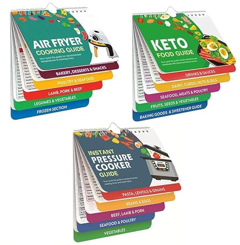 Air Fryer Recipe Book, Air Fryer Cookbook Air Fryer Cheat Sheet Magnets Cooking Guide Booklet, Books Instant Air Fryer Accessories Oven Cooking Pot Temp Guide (ABC)