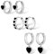 ALEXCRAFT Schwarz Herz Ohrringe Creolen Silber 925 Set Klein Damen Geschenk für Frauen Freundin Mama Mädchen