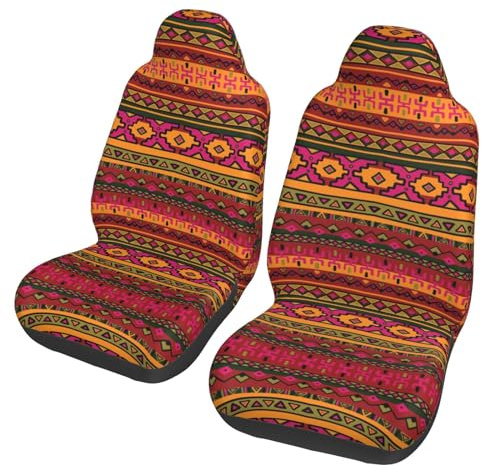 HYSDPUZK Mexikanische Volkskunst Boho-Druck All-In-One Autositzbezug – Vollformat Druckdesign, Bequemer Polyesterstoff, Verbesserter Schutz für Autositze