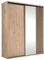 Lomadox Kleiderschrank Schwebetürenschrank Schiebetürenschrank 179 cm breit Eiche mit schwarz