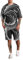 NITRY T-Shirt Set Herren Casual Mode Sportshirt Herren Klassisch All-Match Kurzarm Herren Persönlichkeit Trend Sportanzug Herren Sport Hose Herren A-12 3XL