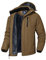Rdruko Skijacke Herren Winterjacke Snowboardjacke Warme Fleece GefüTtert Winter Jacke Wasserdicht Funktionsjacke Männer Outdoor Wanderjacke mit Kapuze-Kaffeebraun M
