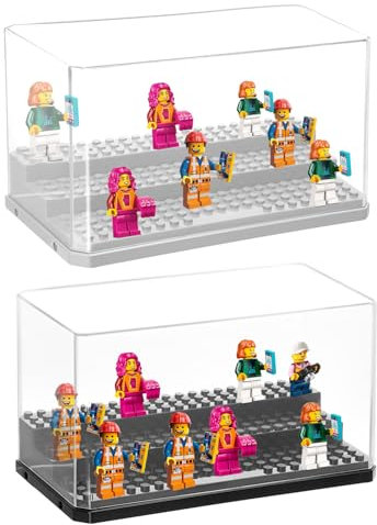 Lot de 2 vitrine en acrylique à 3 couches pour figurines - Pour figurines en acrylique - Petite vitrine - Étanche à la poussière - Pour figurines d'action