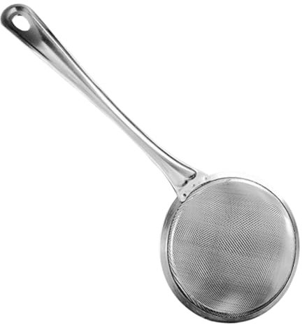 Garneck Colino in Acciaio Inossidabile Con Retina Fine Cucchiaio Filtro Per Olio Liquidi e Farina Manico Ergonomico Per Cucina Versatile e Facile Da Pulire