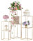 Inweder Blumenständer Metall Gold Vasen Hochzeit: 60/80/100 cm 2-Schicht Vase für Tafelaufsatz Geometrische Blumensäule Metall für Geburtstag Party Pflanzenständer Gold für Wohnzimmer Deko, 3 Stück