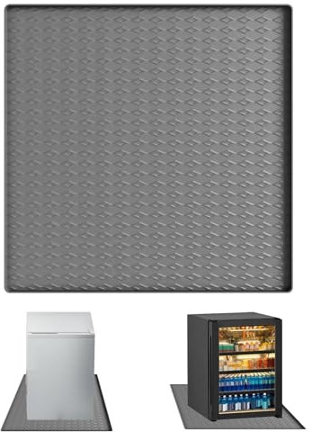 Refrigerator Mat, Mini Silicone Fridge Mat with Raised Edge Washable Multifunctional Floor Protector for Refrigerator Pads Prevents Water Leaks 60 x 60 cm