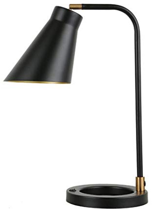 SSNCcNC E27 Vintage Schwarz Tischleuchte Einfache Modern Büro Studieren Schlafzimmer Leseleuchte Retro Klassisch Eisen Lernlampe Schreibtischlampen Dekorative Arbeitsleuchte Nachttischlampe