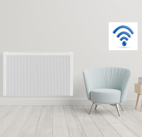 anapont Premium Elektroheizung mit W-Lan Appsteuerung - Elektroheizkörper mit Speicherstein Schamotte - mit Thermostat - energiesparend - Made in Germany (Ana-smart Wifi/W-lan, 2400 Watt 630h x 1280b)
