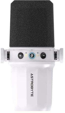 Microphone d'ordinateur de studio dynamique AstroByte PULSAR BLANC USB XLR Podcast de jeu