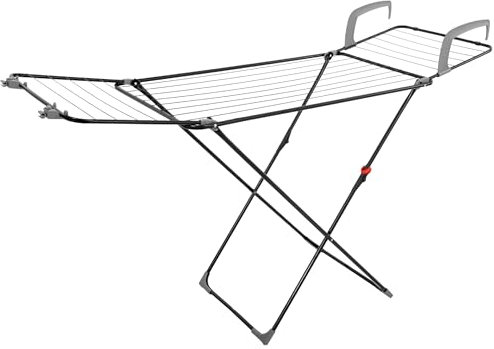 SPRINGOS Tendedero plegable de balcón 3 en 1, superficie de secado de 17 metros para ropa, ropa y ropa interior, secadora de pie para balcón, radiador y bañera