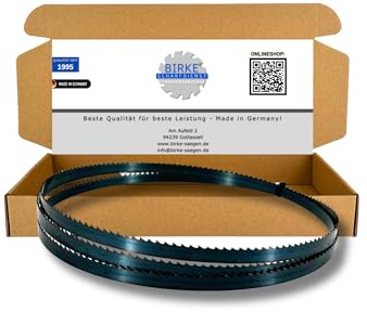 Birke® Hoja de sierra de cinta de 2240 mm, acero sueco, flexback, diferentes anchuras, dentados/madera dura blanda, metales no ferrosos, plástico, etc. Fabricado en Alemania (2240 x 20 x 0,5 4ZpZ