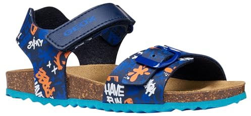 Geox J Ghita Boy B Sandal, Navy/LT Blue, 30 EU