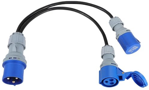 Répartiteur d'alimentation 2 voies 32 A vers 2 prises 16 A, adaptateur de caravane avec câble de raccordement IP44, convient pour l'industrie et la maison