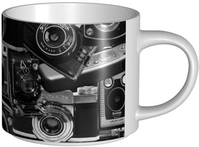 GSGCSBYMLG Retro Cool Camera Collection Printed Large-Capacity Ceramic Mugs Ceramic Coffee Cup