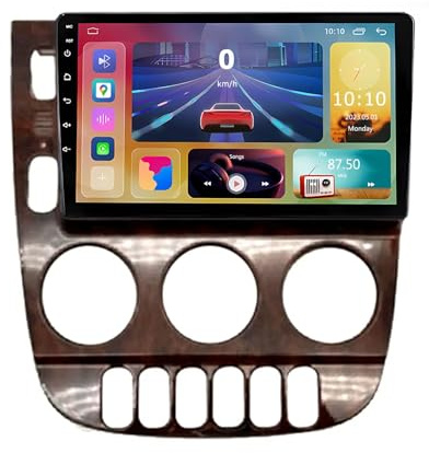 Generisch Auto-GPS-Navigation 2Din Android 13 Bluetooth für B-ENZ M-Klasse W163 ML 1997-2005, 9-Zoll-Touchscreen-Radio mit Sprachsteuerung, Carplay, WLAN, USB, Lenkradsteuerung