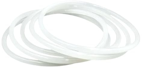 Dichtung O-Ring aus Silikon 140 x 124 x 8mm VMQ, Lebensmittelecht und Hitzebeständig, für Küchenarmatur und Sanitärreparatur, 5 Stück, Weiß