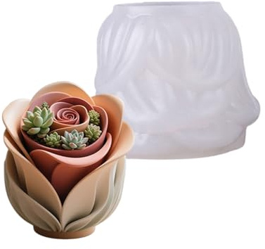 Kreative Silikon-Rose für Zement- und Harzschmuck, wiederverwendbares Design, Silikon-Rosen-Blumentöpfe