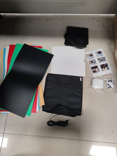 Fotostudio Zelt 40x40x40cm, LED Lichtzelt mit Dimmbarer 3200-6500K Beleuchtung, Tragbares Faltbares Tischstudio - 6 Farbige Hintergründe, USB Betrieb, Perfekt für Produktfotogr (S)