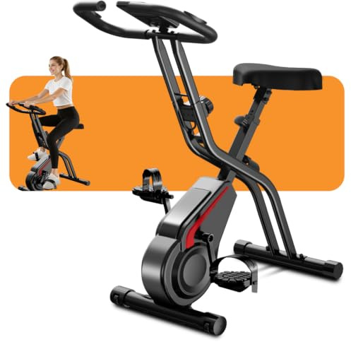 UMAY cyclette da casa pieghevole Ergometer, cyclette pieghevole 5-in-1 | con Resistenza Magnetica a 16 Livelli, cyclette per casa Bici da Camera con Sedile Comodo, Massimo 136kg