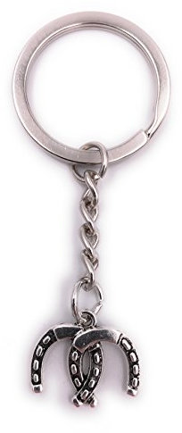 H-Customs 2 Fer à Cheval équitation Sport Porte-clés Pendentif Argent métal