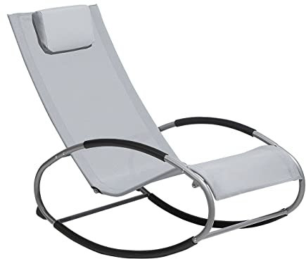 Beliani Moderner Schaukelstuhl Polyester/Metall grau Campo